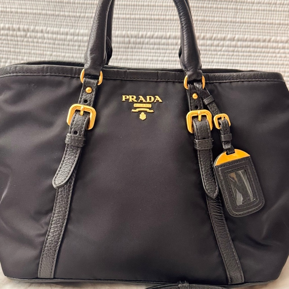 Prada Black Tote with Gold Hardware